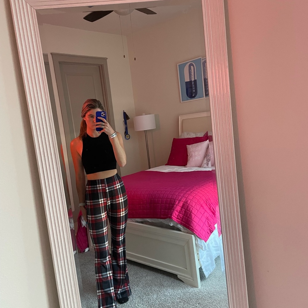 Shein Plaid Flare Pants